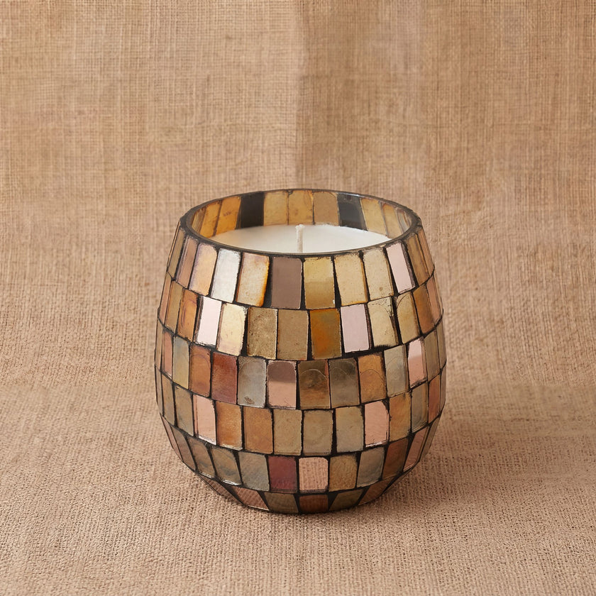 Small Glass Jar Candles - Amber Mosaic