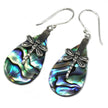 Shell & 925 Silver Earrings - Dragonflies - Abalone [ UK delivery]