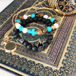 Hamsa / Black Agate - Gemstone Bracelet [Free UK Delivery]