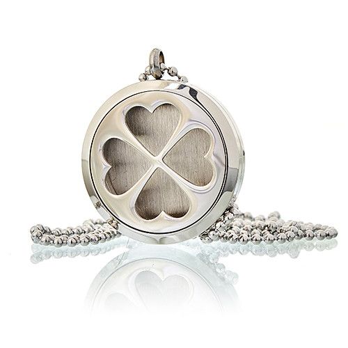 Aromatherapy Diffuser Necklace - Four Leaf Lucky Clover 30mm