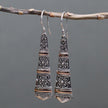 925 Silver & 18 K Gold Tribal Drop Earring's Bali Jewellery
