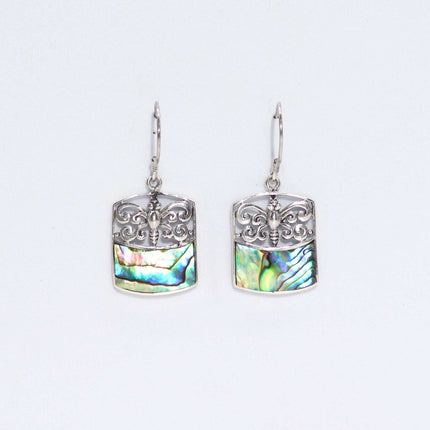 Shell & 925 Silver Earrings - Dragonfly - Abalone