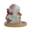 Solar Money Cat Wooden Base  - Pink moving Hand