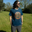 Nomad Sari Stonewashed Cotton T-Shirt - Stay Wild Moon Child - Blue - Medium