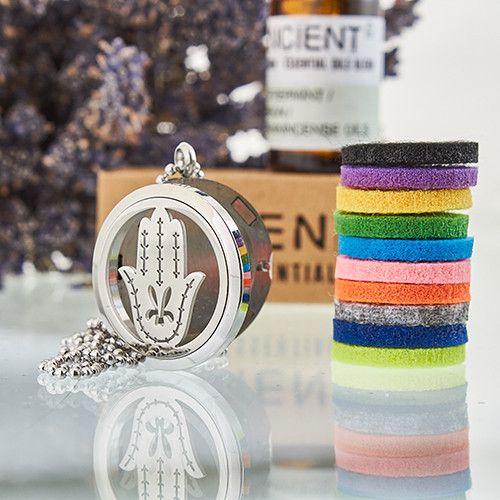 Aromatherapy Diffuser Necklace - Hand of Fatima 30mm [UK delivery]