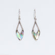 Shell & 925 Silver Earrings - Spear Dangle Drops - Abalone
