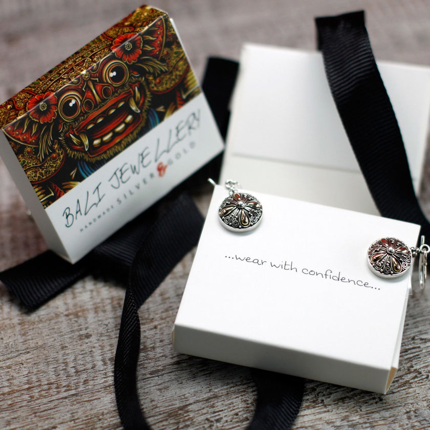 925 Silver & 18 K Gold Earring - Dragonflies Bali Jewellery