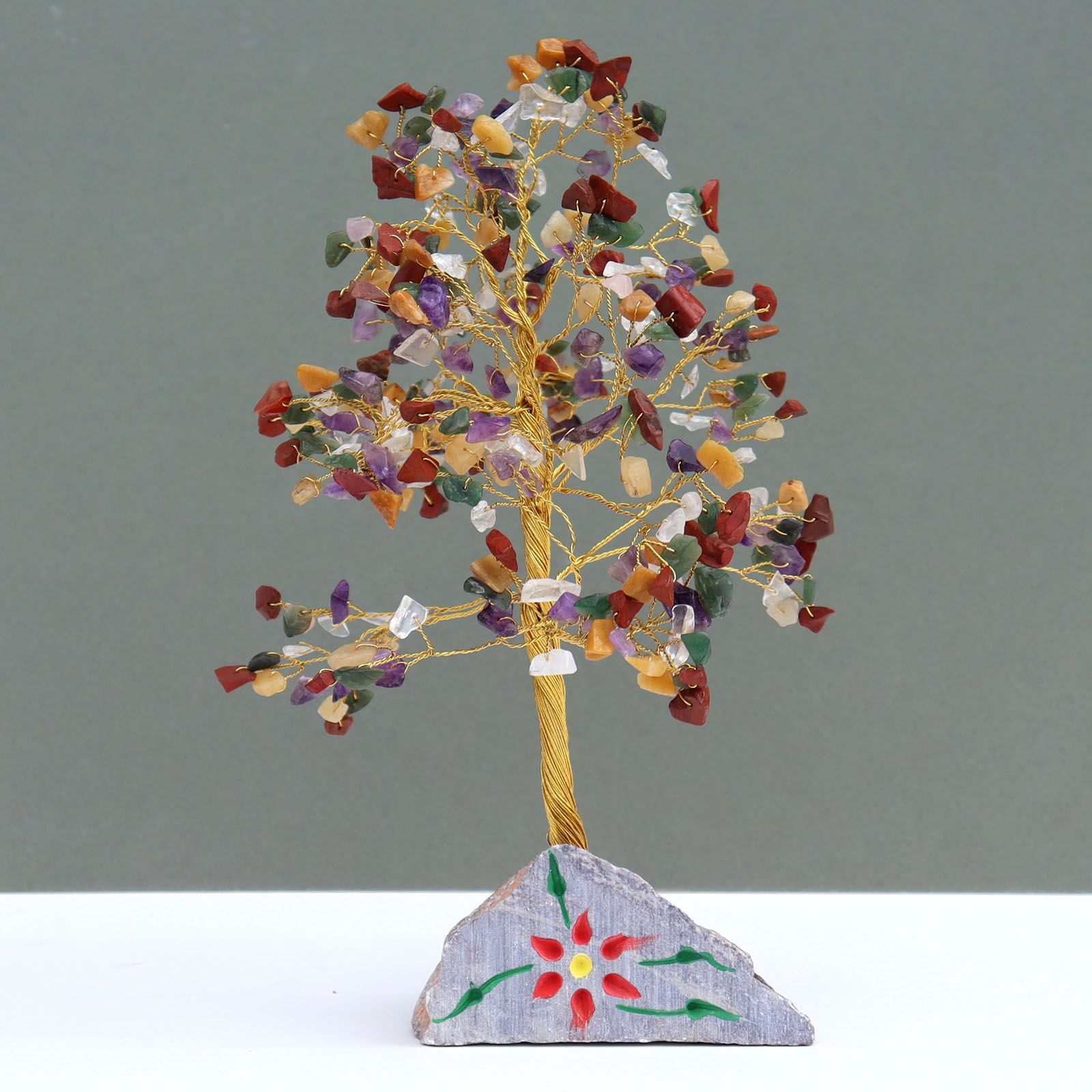 Multi-gem natural 320 Stone Tree of Life Deco Gift [UK delivery]