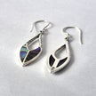 Shell & 925 Silver Earrings - Spear Dangle Drops - Abalone