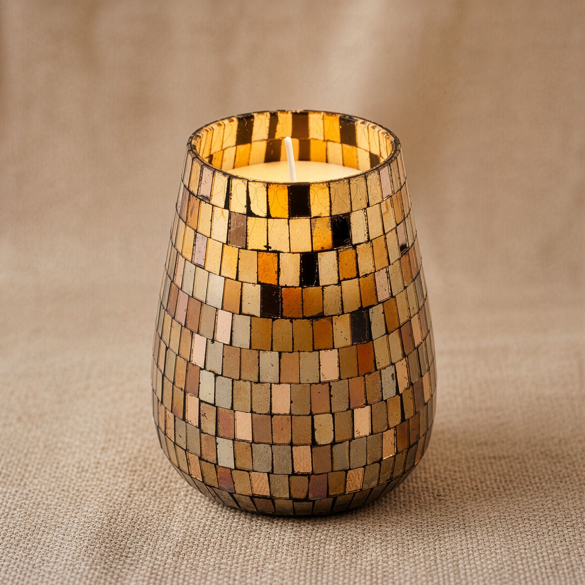 Tall Glass Jar Candles - Amber Mosaic
