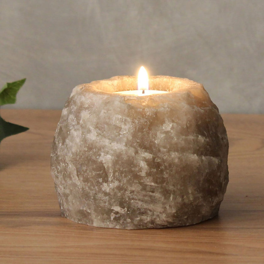Grey Crystal Salt Candle Holder 600-800g [Free UK Delivery]