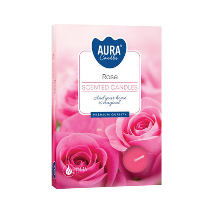 Set of 6 Scented Tealights - Rose [Free UK Delivery]