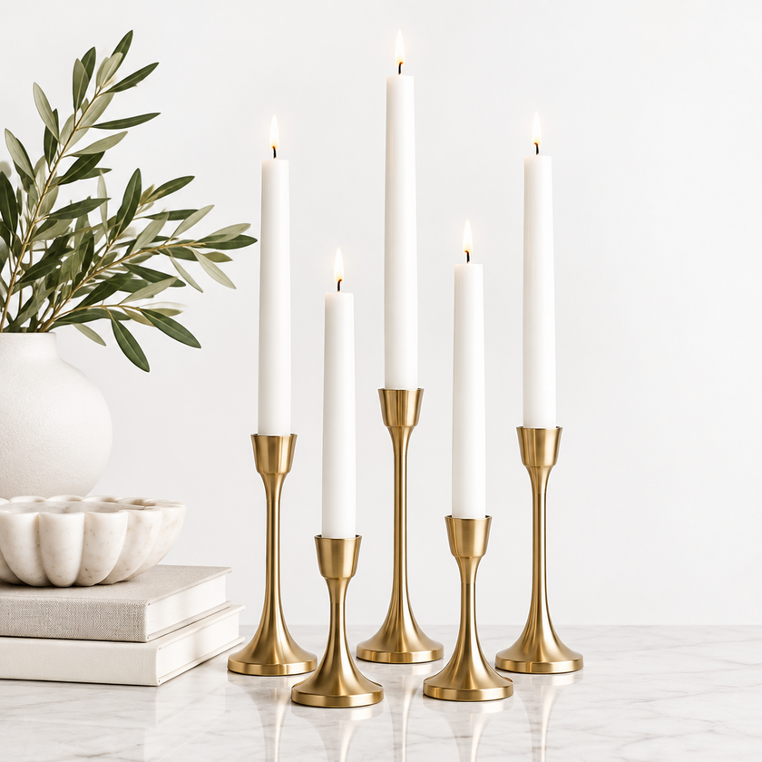 Taper Candle - White - 10 Pcs