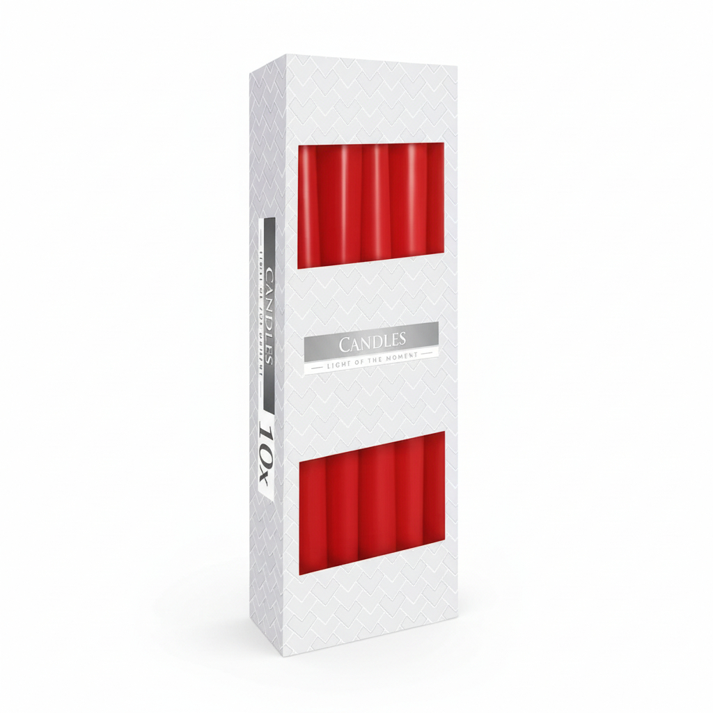 Taper Candle - Red Metalic Pack - 10 pcs