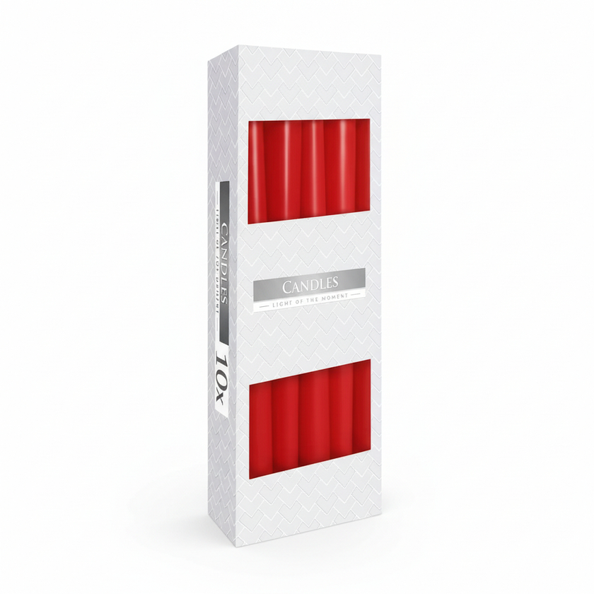Taper Candle - Red Metalic Pack - 10 pcs