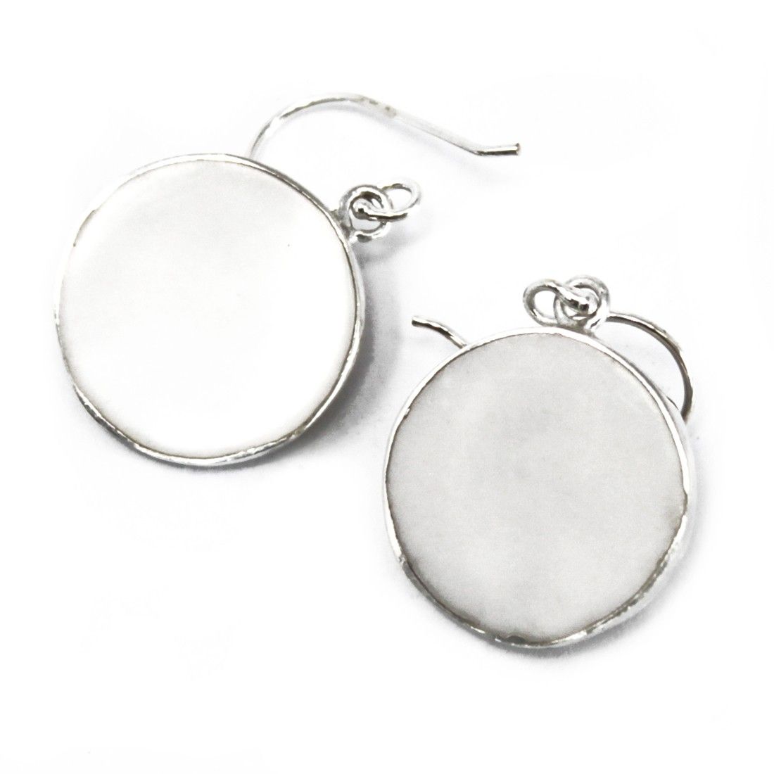 Tree of Life 925 Silver Earrings 15mm - Mother of Pearl [UK delivery only]