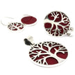 Tree of Life 925 Silver Earrings 15mm - Coral Effect [UK delivery only]