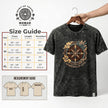 Nomad Sari Stonewashed Cotton T-Shirt - Dragon Mandala - Maroon - Large