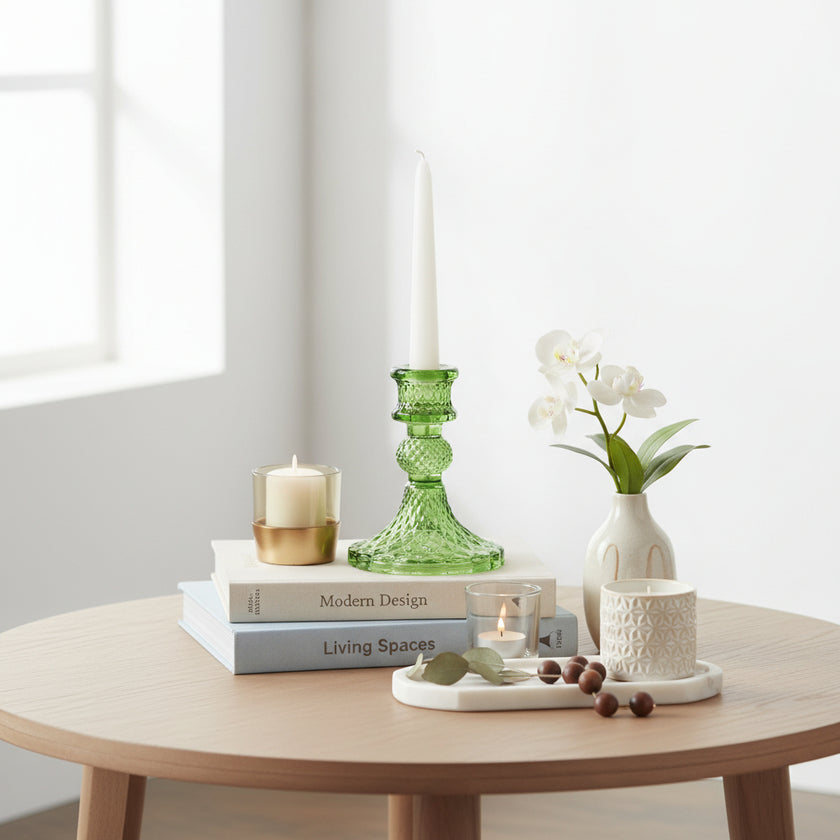 Vintage Dinner Candle Holder - Garden Jade