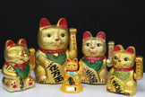 Solar Powered Gold Money Cat + Battery [UK delivery Only]