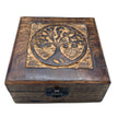 Square Wooden Artisan jewellery Box 13x13x6cm - Tree of Life