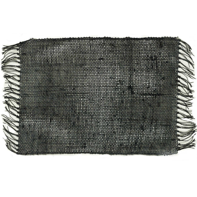 Seagrass Fringe Natural Placemat - Charcoal [Free UK delivery]