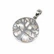 Tree of Life Silver Pendant 22mm - Mother of Pearl