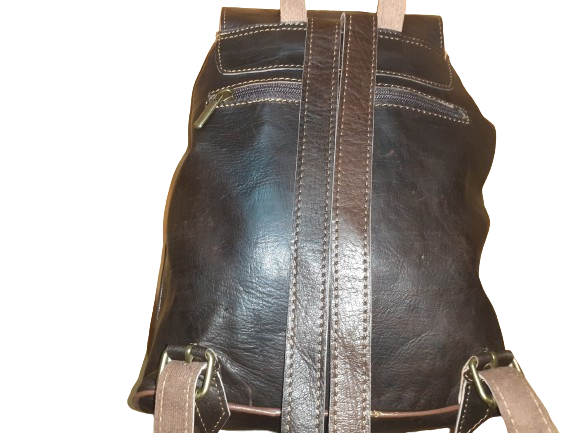 Hecho a mano Fez backpack with double medium pockets, colorful sun design