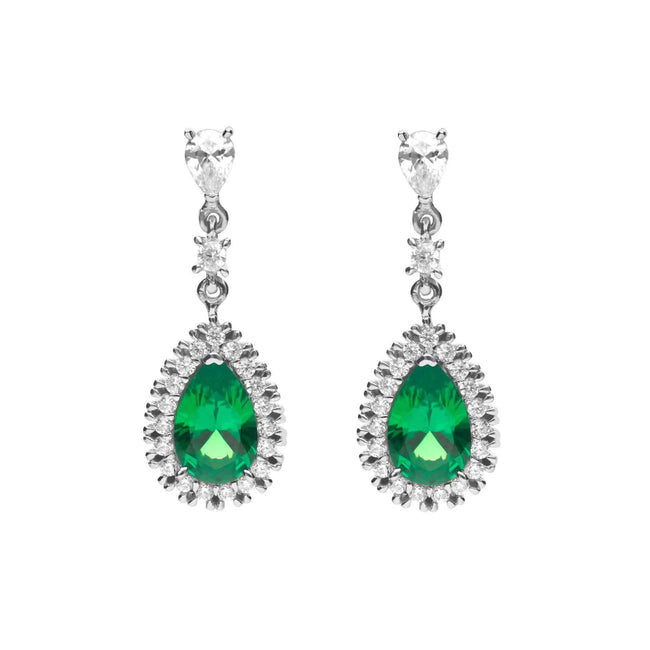 Diamonfire Teardrop and Pave Surround Earrings Brilliance of A Genuine Diamond