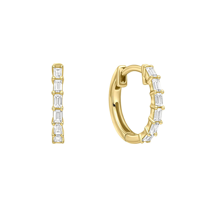 Diamonfire Baguette Zirconia Hoop Earrings
