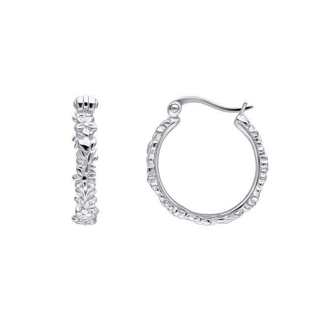Laura Ashley Silver Naunton Folly Hoop Earrings In Sterling Silver