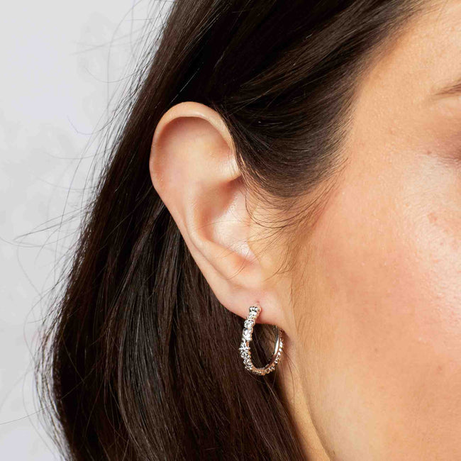 Laura Ashley Silver Naunton Folly Hoop Earrings In Sterling Silver