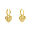 Laura Ashley Silver Picnic Basket Weave Heart Hoop Earrings