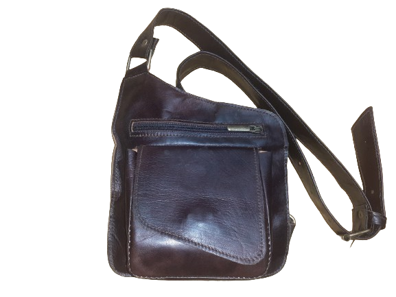Artisan natural leather small chest bag