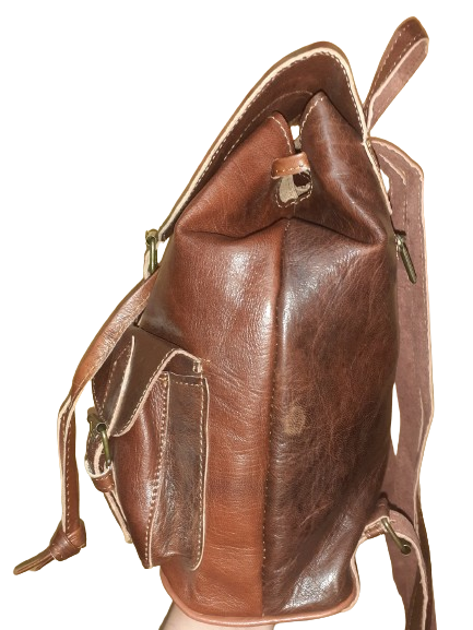 Hecho a mano Fez backpack with double medium pockets, colorful sun design