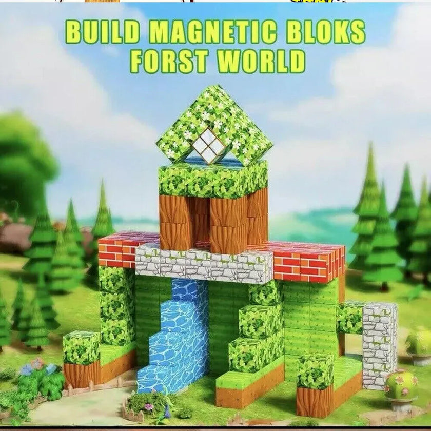 100Pcs/Set Minecraft Magnetic Building Blocks Children Kids Educational Toy Gifts
