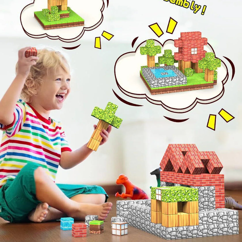 100Pcs/Set Minecraft Magnetic Building Blocks Children Kids Educational Toy Gifts