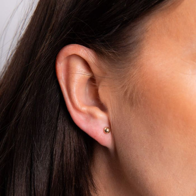 Elements Gold Ball Stud Earrings
