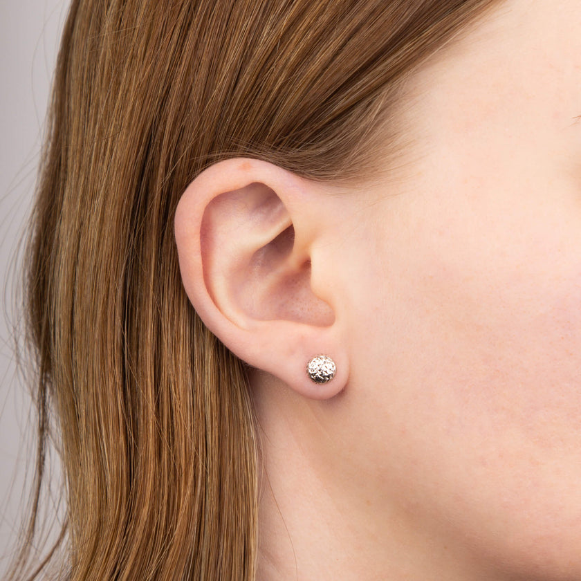 Elements Gold Textured Ball Stud Earrings-1