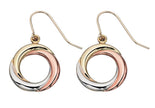 Elements Gold Tri-Metal Open Circle Drop Earrings-0
