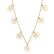 Elements Gold Heart and Flower Charm Necklace