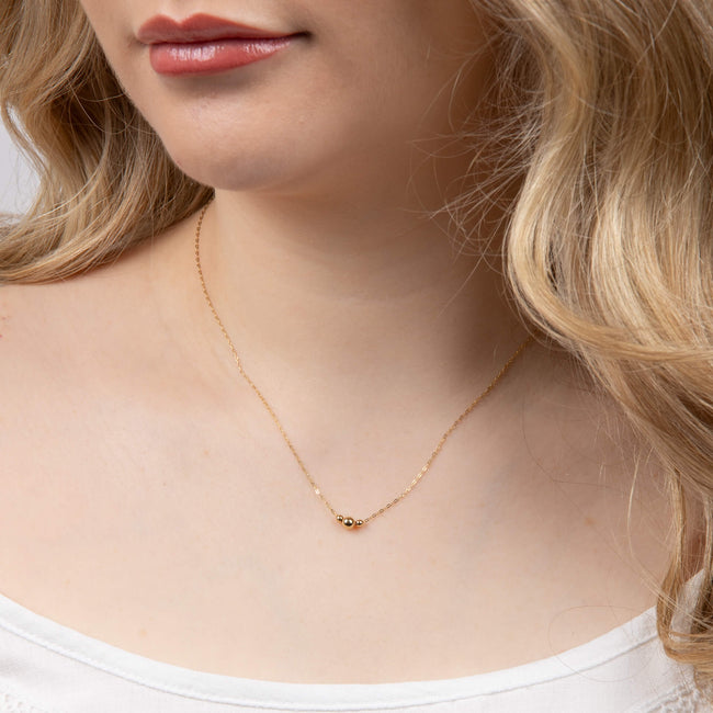 Elements Gold Trilogy Ball Chain Necklace-1