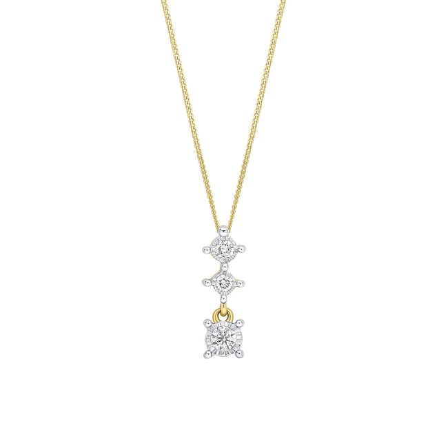 Elements Gold Diamond Trilogy Drop Pendant
