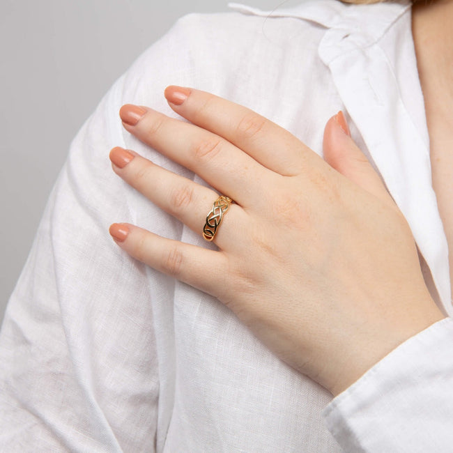 Elements Gold Celtic Pattern Ring-1