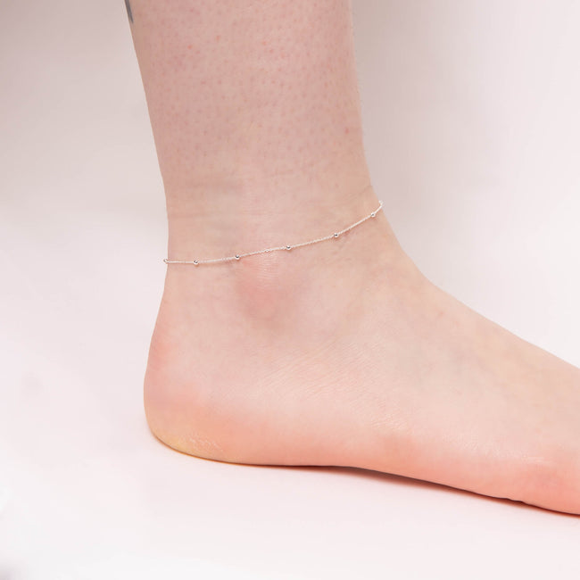 Beginnings Fine Trace and Ball Chain Anklet-1