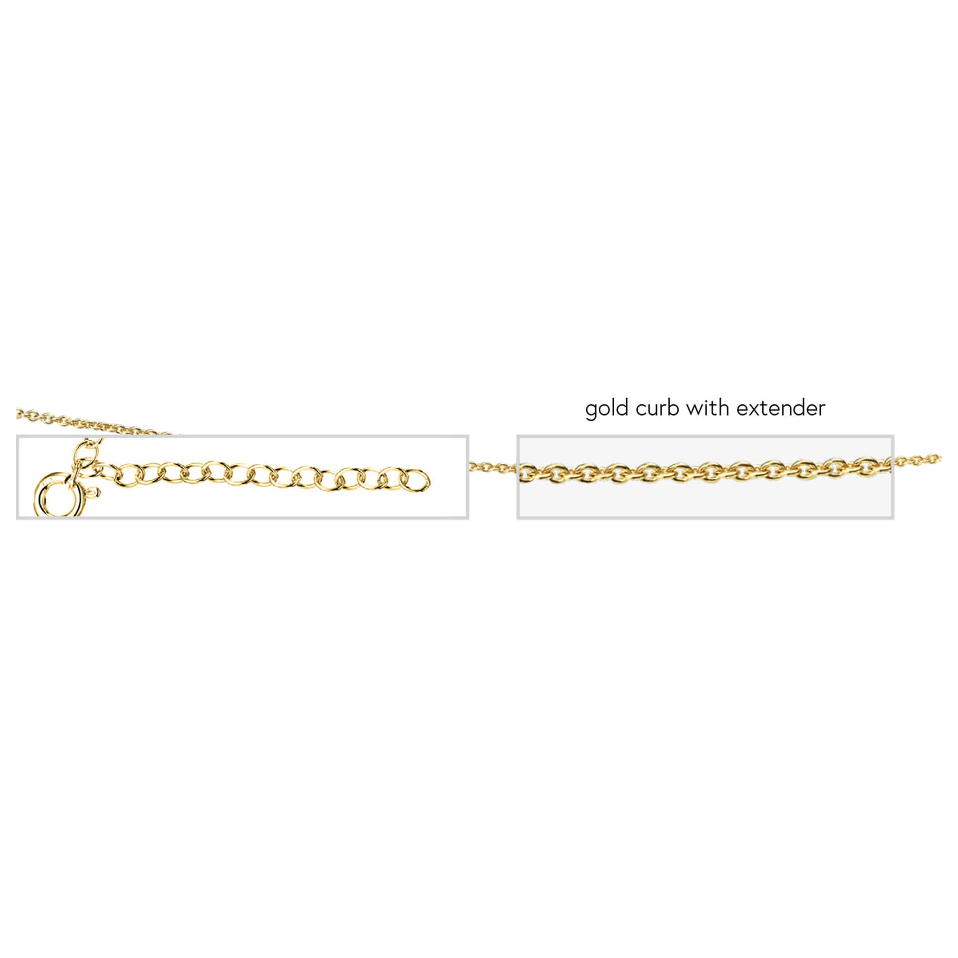 Beginnings Yellow Gold Plated Curb Chain with Extender 56cm-61cm