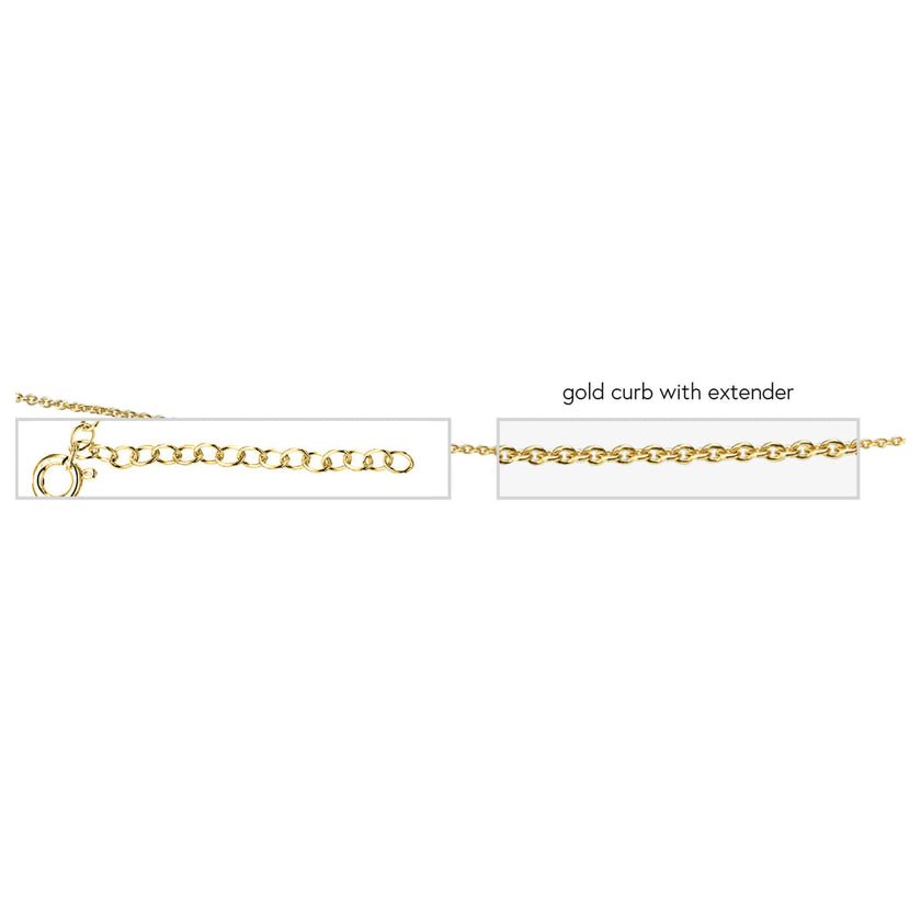 Beginnings Yellow Gold Plated Curb Chain with Extender 56cm-61cm