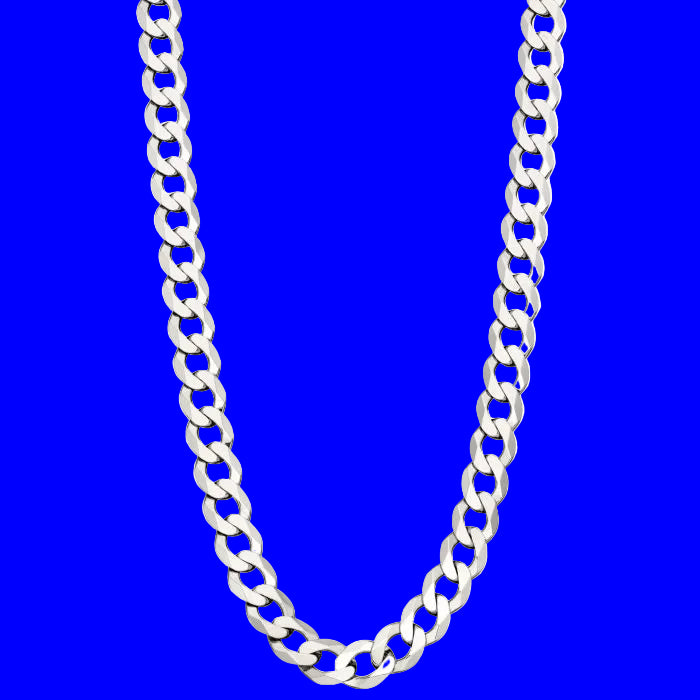 Fred Bennett Heavyweight Diamond Cut Curb Chain Necklace Platinum Pl 56 cm