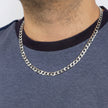 Fred Bennett Heavyweight Diamond Cut Curb Chain Necklace Platinum Pl 56 cm