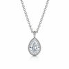Beginnings Teardrop Necklace with Cubic Zirconia In Sterling Silver